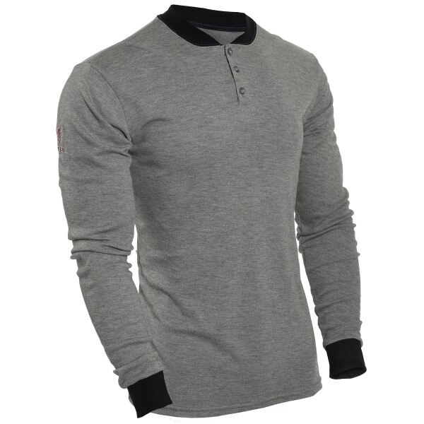 DRIFIRE FR Long Sleeve TECGEN Henley in Gray